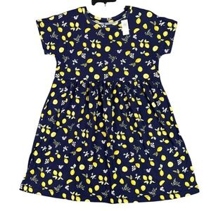 Old Navy Dress Girls Extra Large Blue Swing Jersey-Knit Floral Short Sleeve